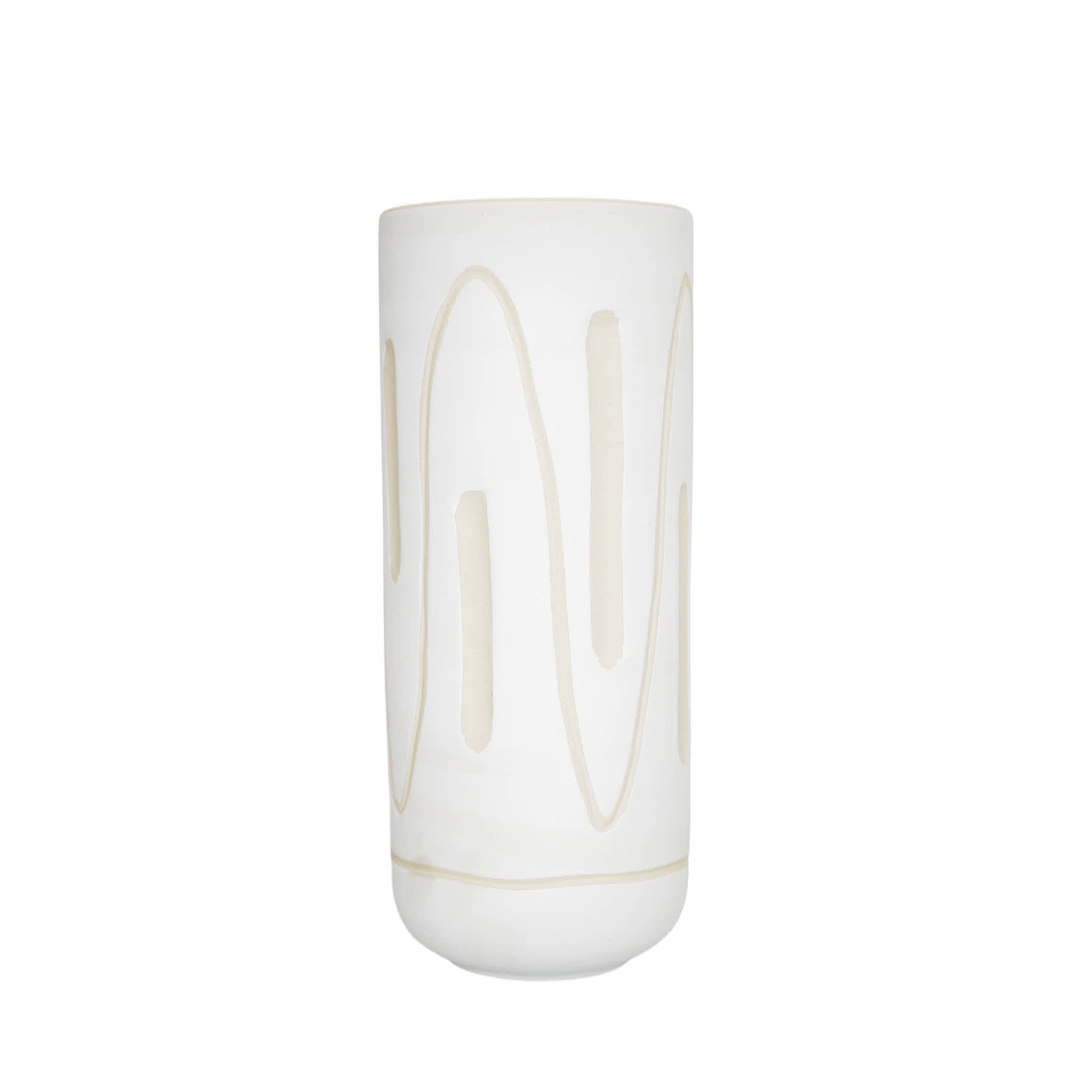 Ceramic vase white ornament 9 cm