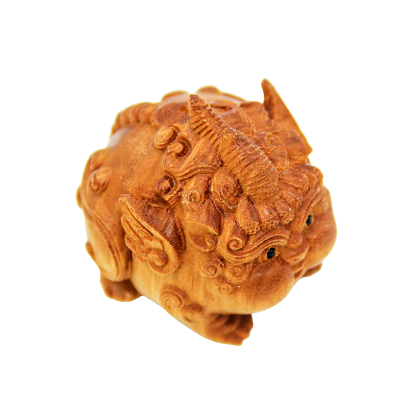 Lucky Boxwood Pixiu Figurine