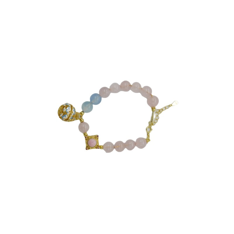 Rose Quartz and Sachet Ball Bracelet