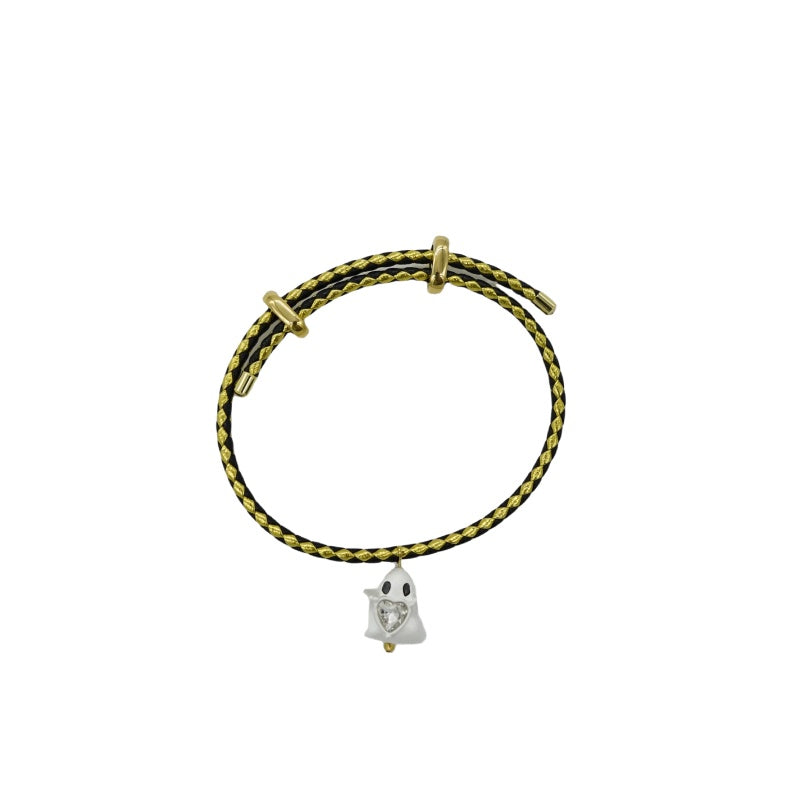 White Ghost Leather Bracelet