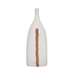 Ceramic vase 1 flower beige with red picture