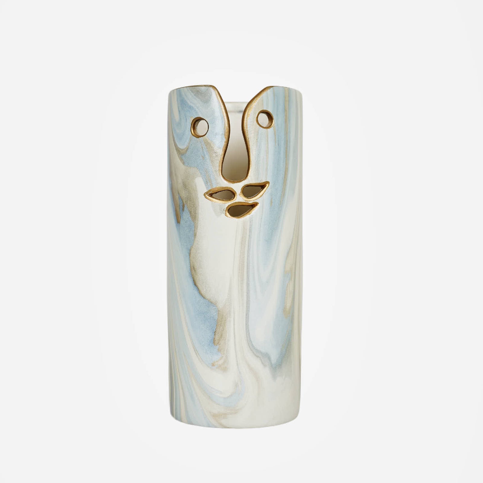 Ceramic Vase face blue white