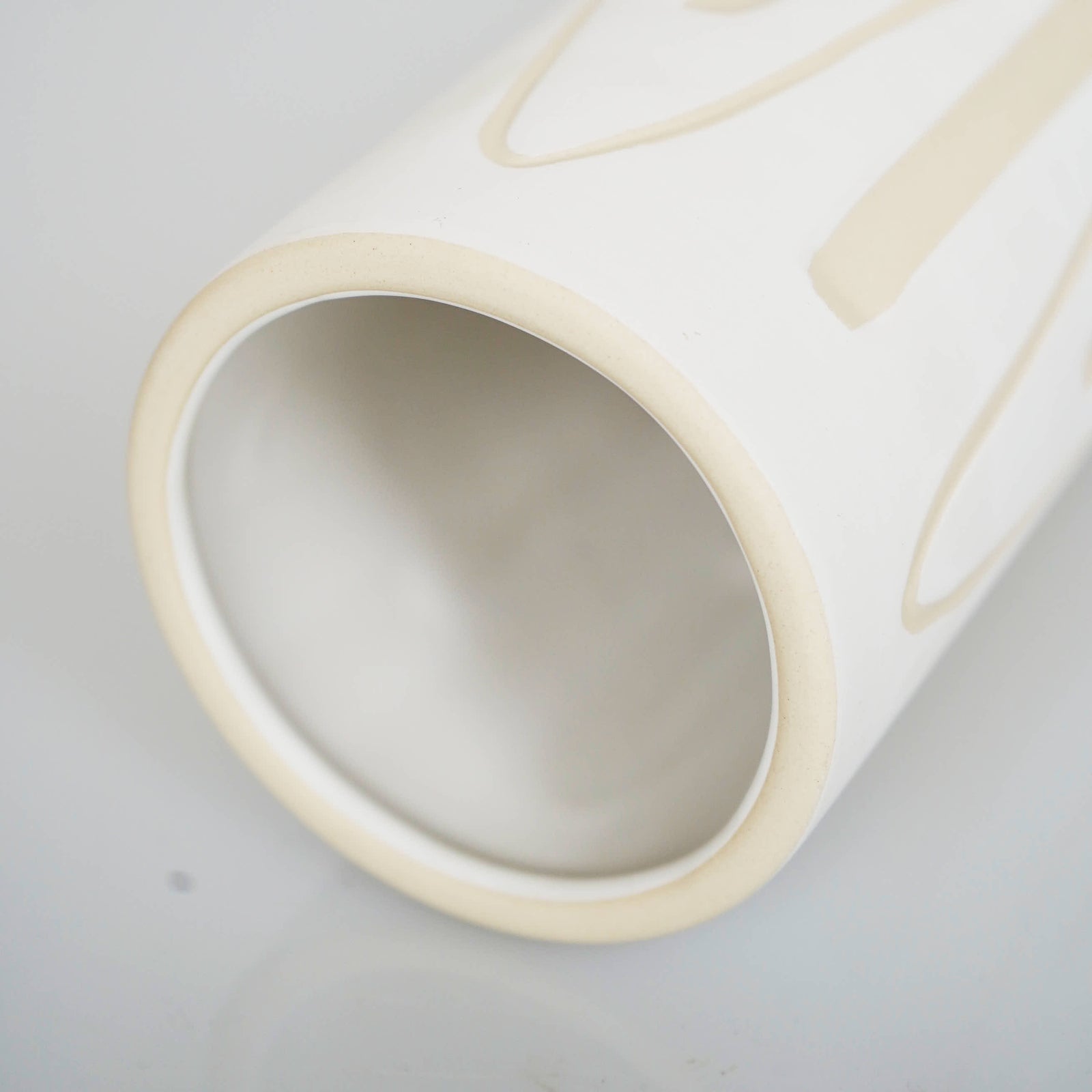 Ceramic vase  white  ornament 9 cm