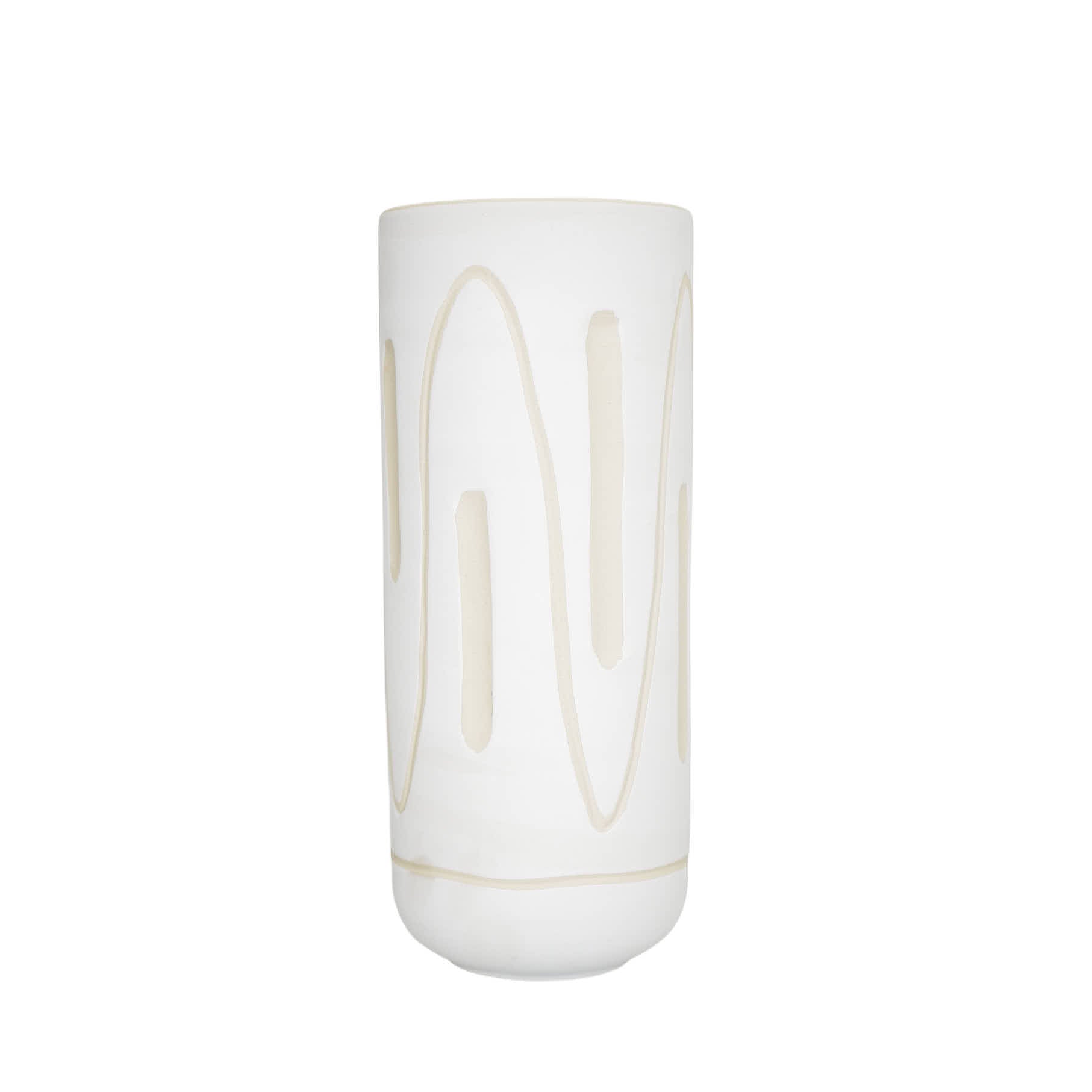 Ceramic vase  white  ornament 9 cm