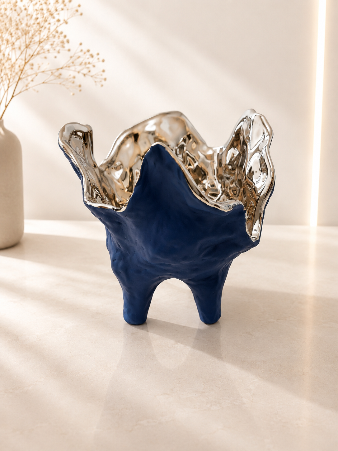 Ceramic Vase Blue/Gold