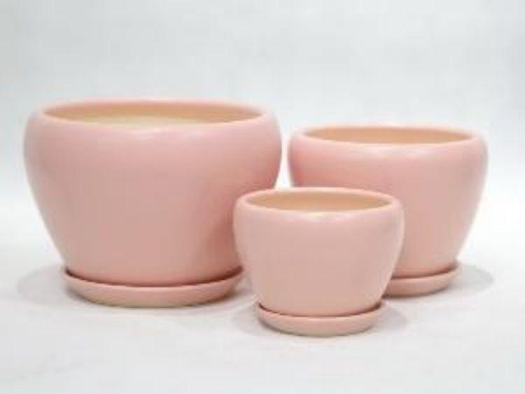 Ceramic Flower Pot Matte Pink Medium 201