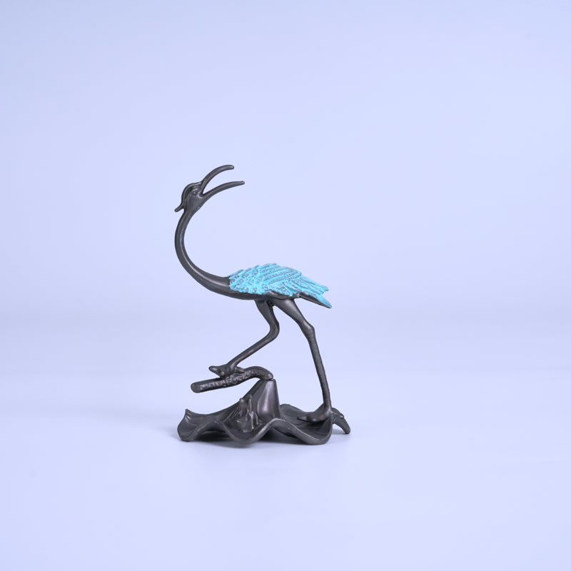 Blue Crane Alloy Incense Holder