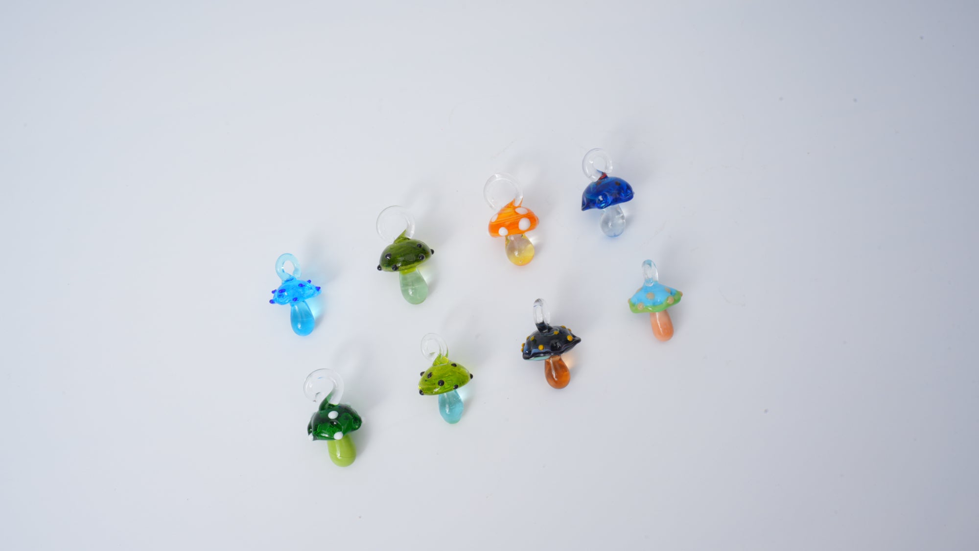 Glass Mushroom Pendant 8 Pieces