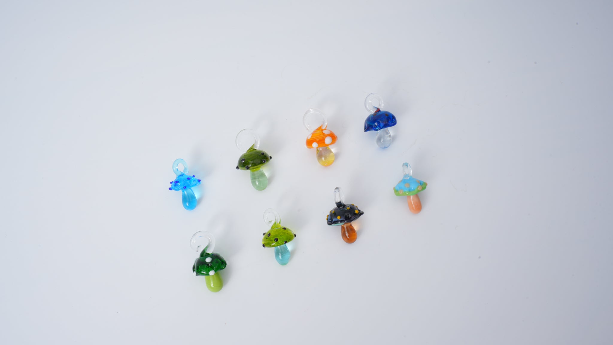 Glass Mushroom Pendant 8 Pieces