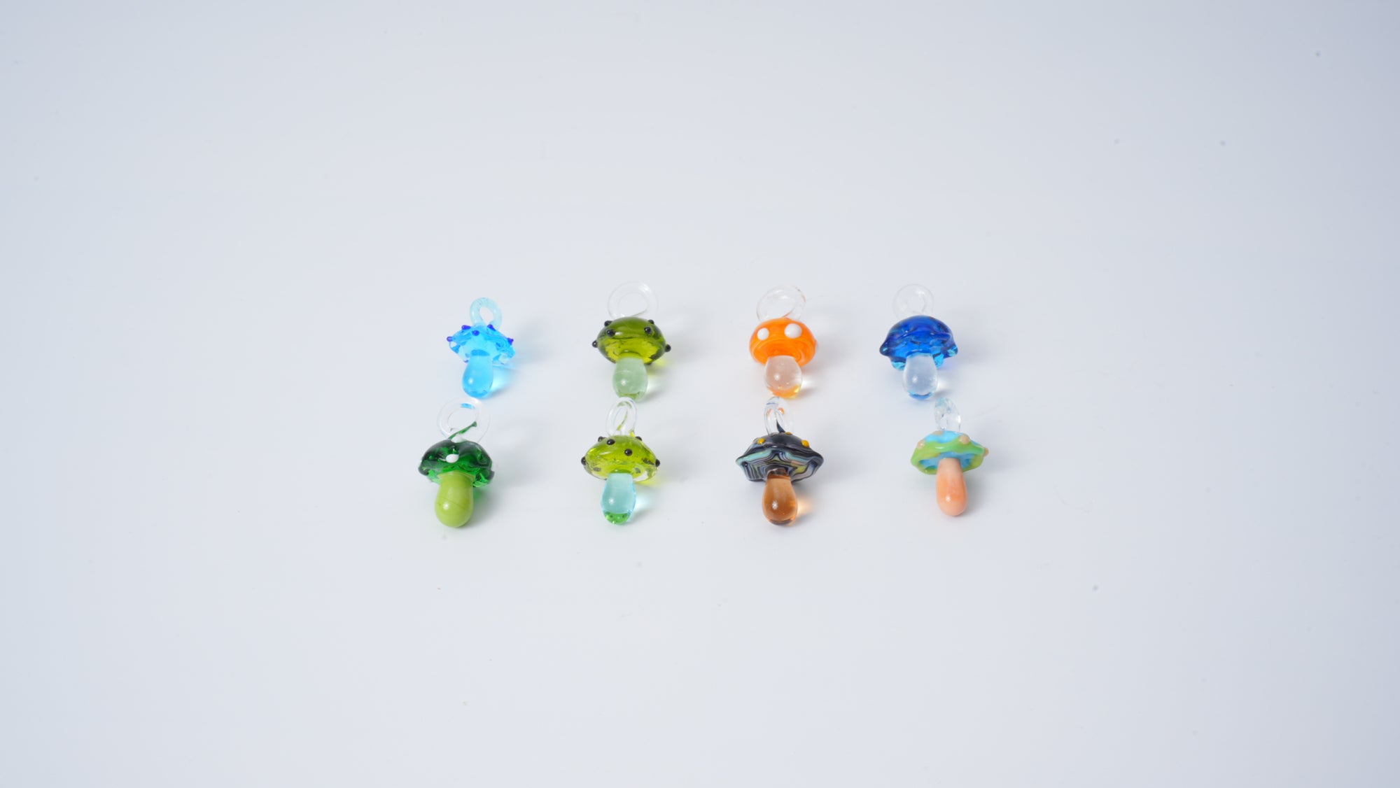 Glass Mushroom Pendant 8 Pieces