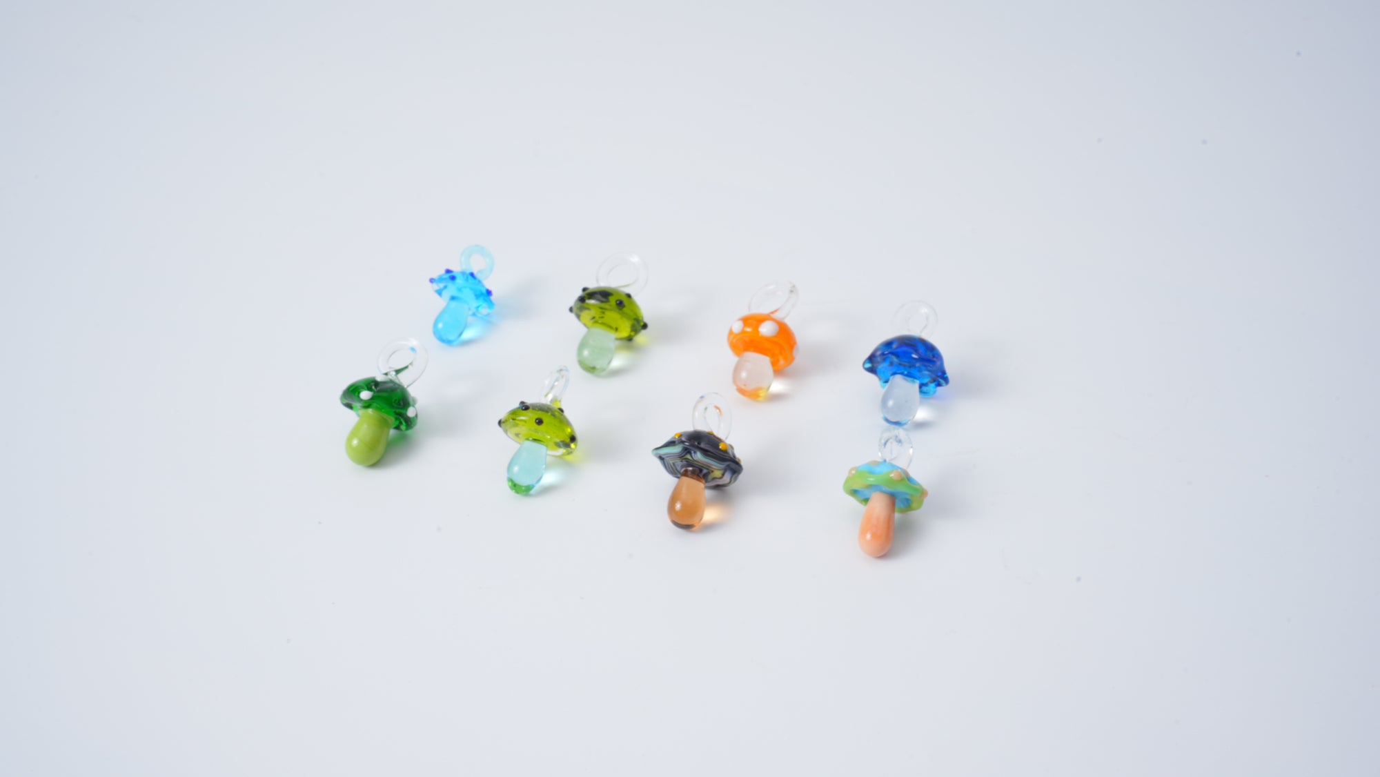 Glass Mushroom Pendant 8 Pieces