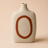 Ceramic Vase 1 Flower Beige with Red Picture