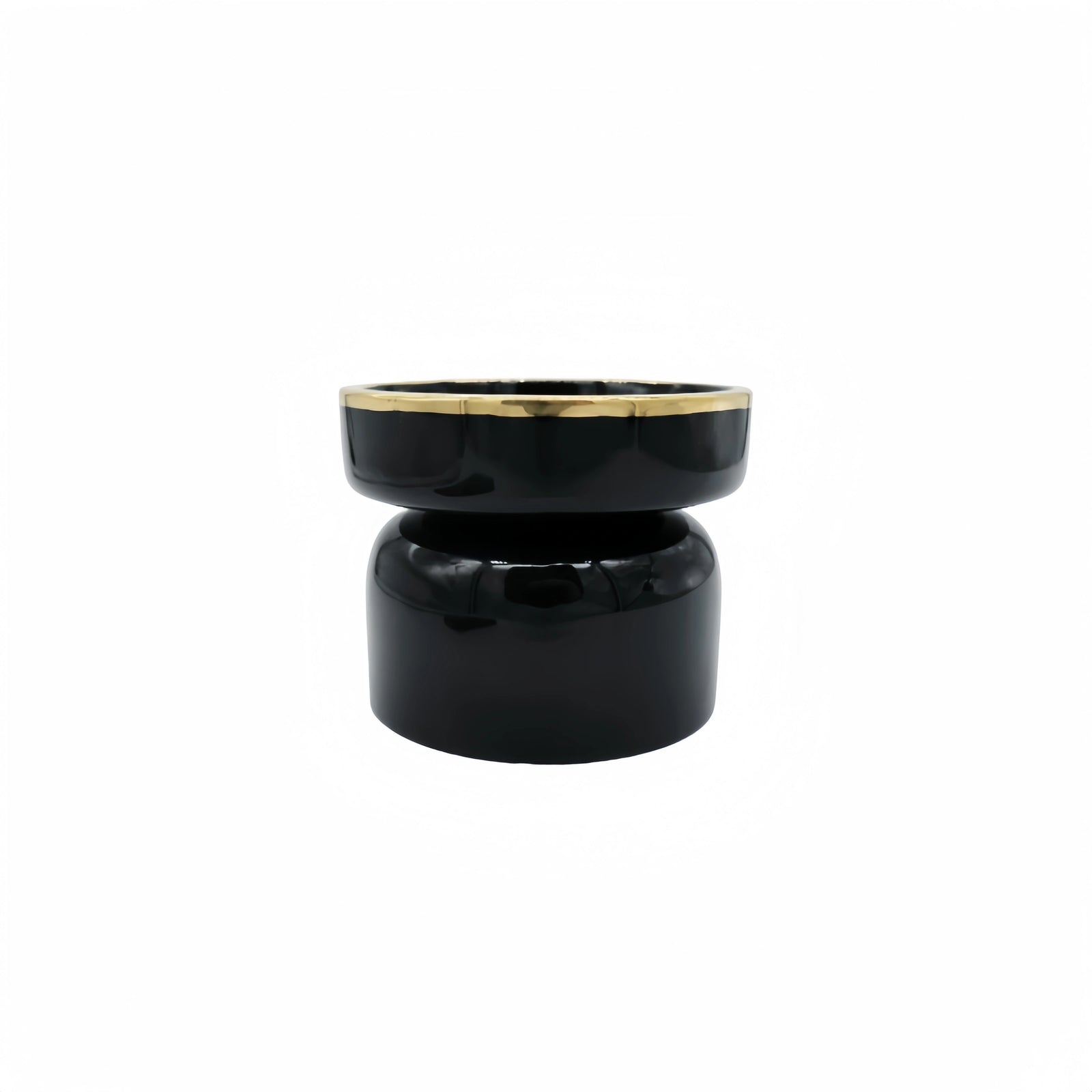 Black Ceramic Candle Holder