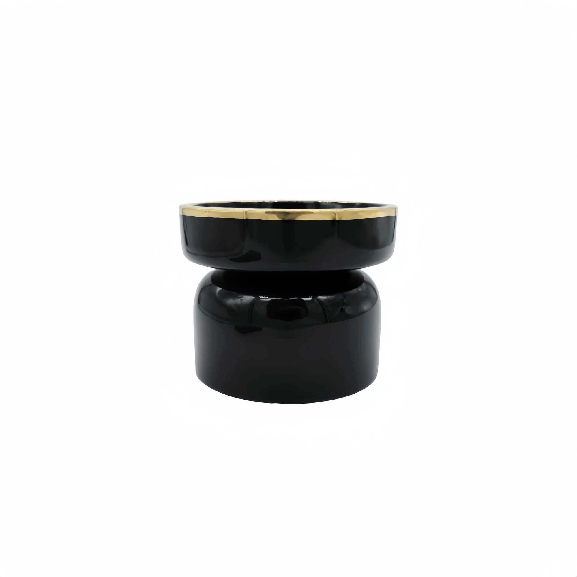 Black Ceramic Candle Holder