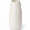 Matte White Ceramic Vase – Slanted Opening (Medium)
