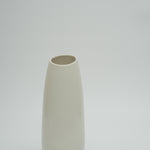 Matte White Ceramic Vase – Slanted Opening (Medium)