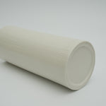Matte White Ceramic Vase – Ribbed Cylinder