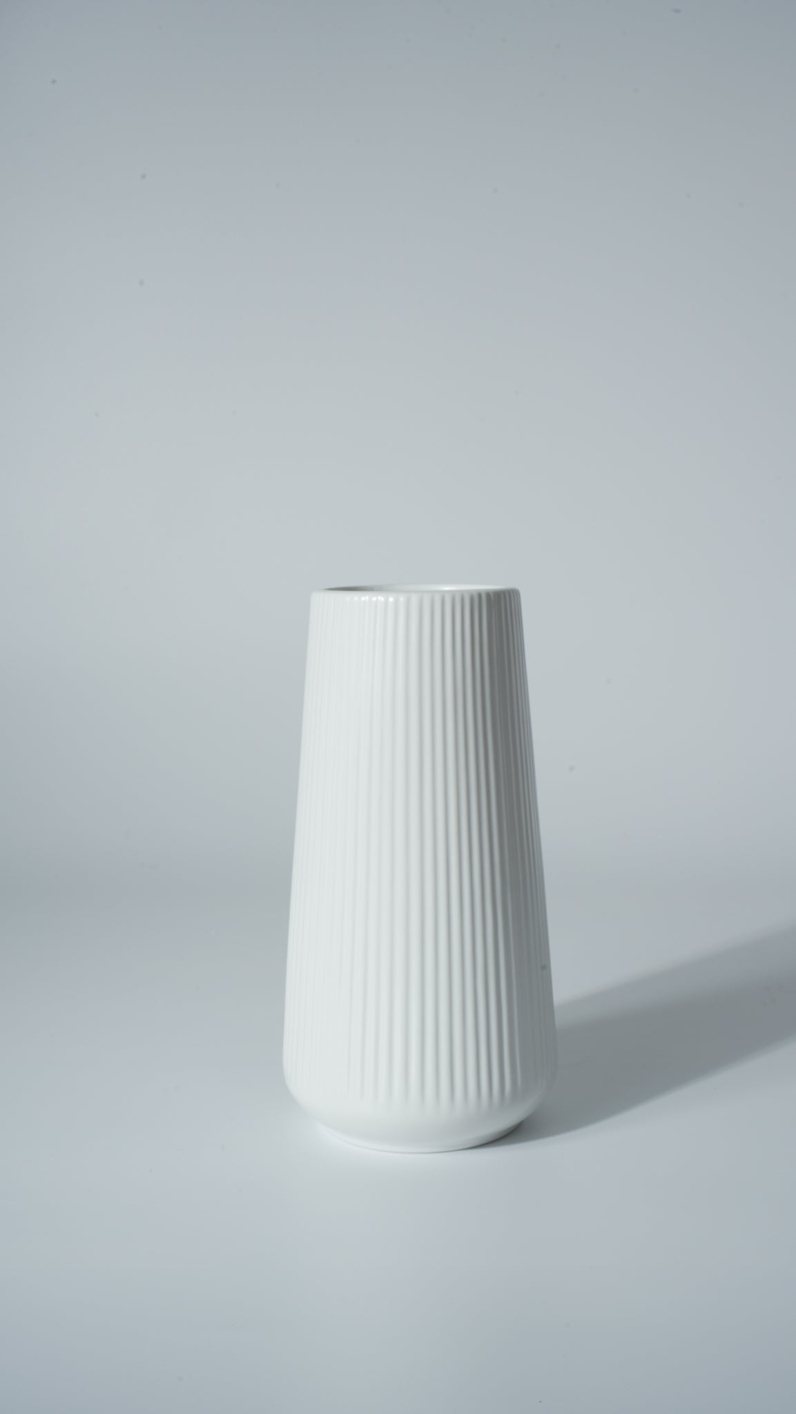Matte White Ceramic T-Shaped Vase – Medium