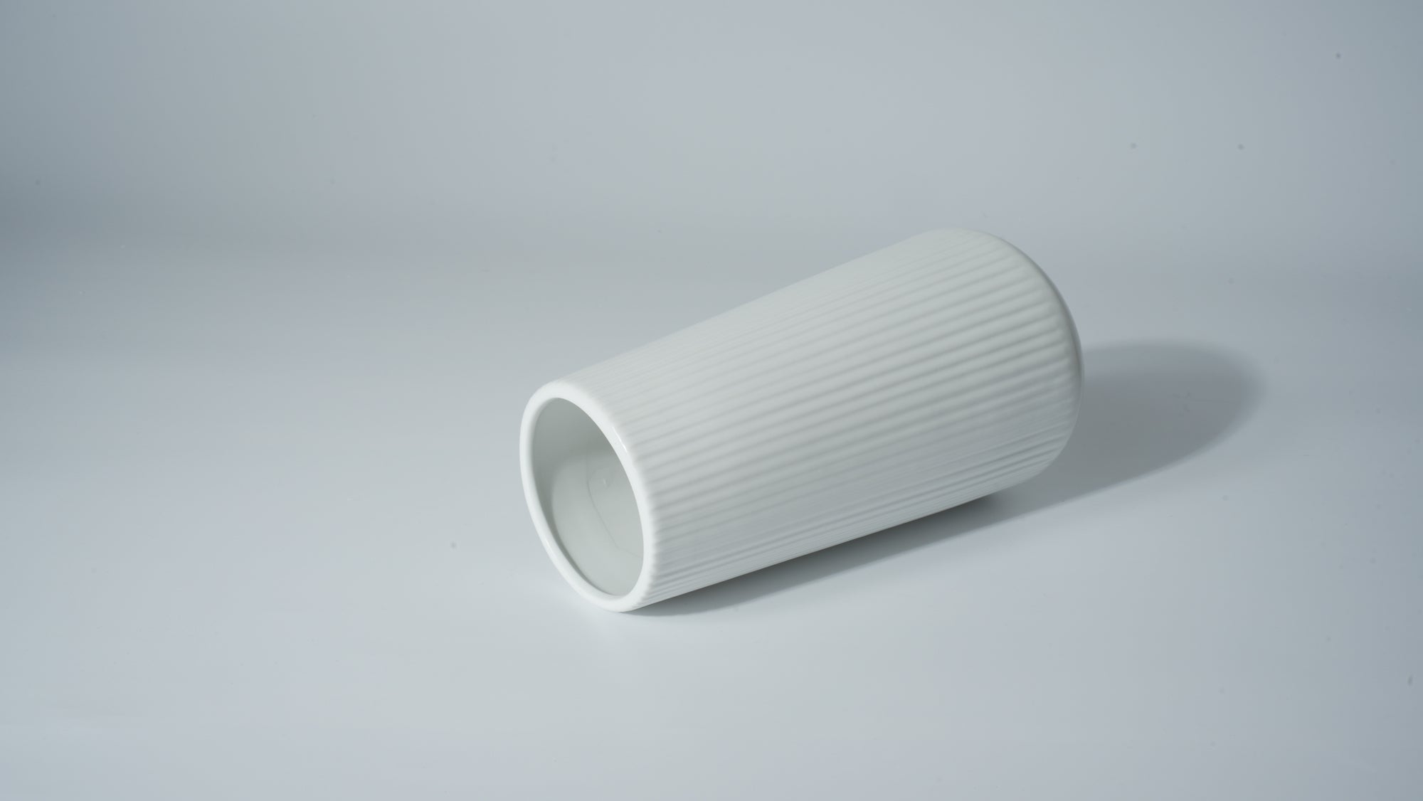 Matte White Ceramic T-Shaped Vase – Medium