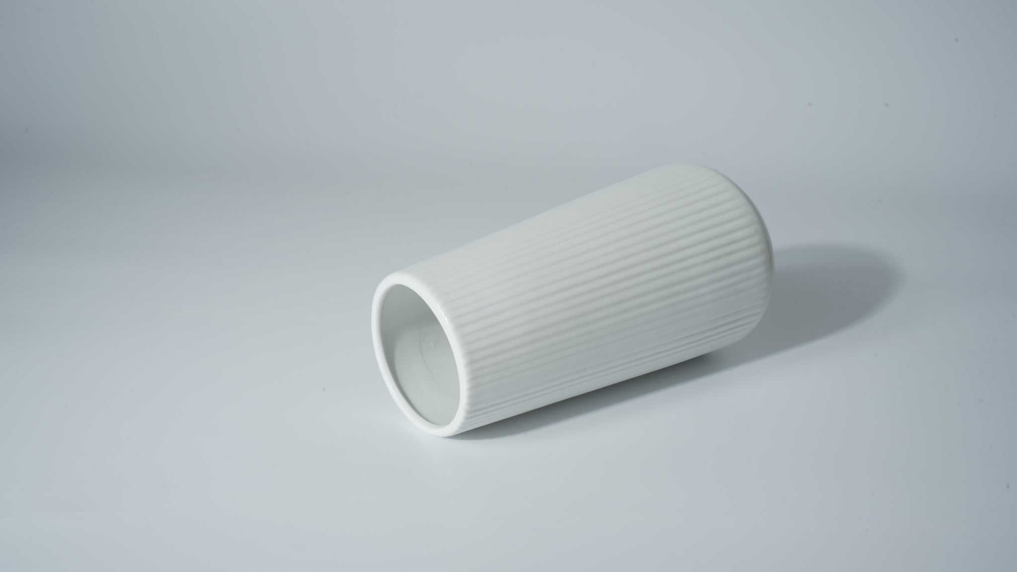 Matte White Ceramic T-Shaped Vase – Medium