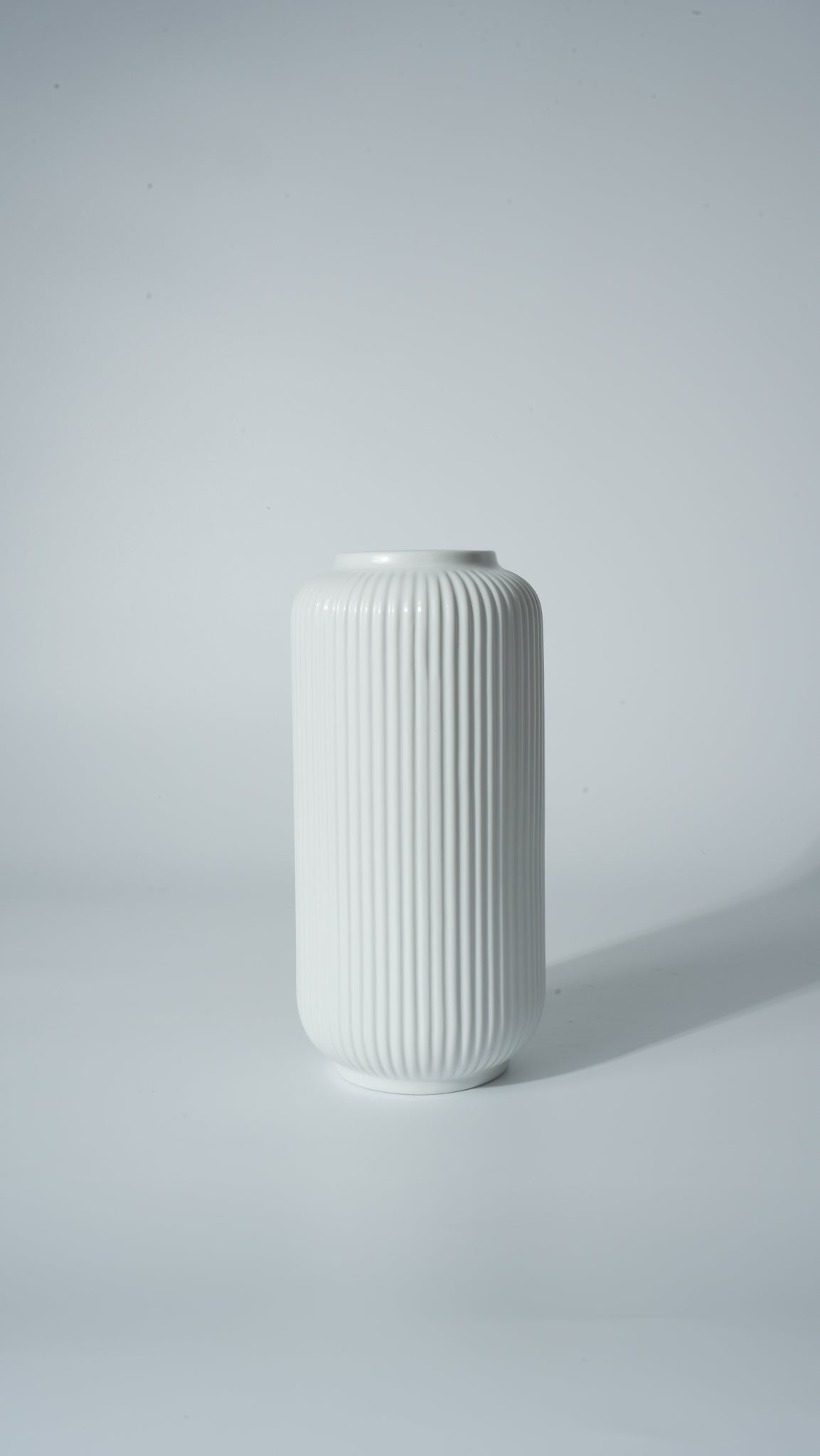 Matte White Ceramic T-Shaped Vase – Medium