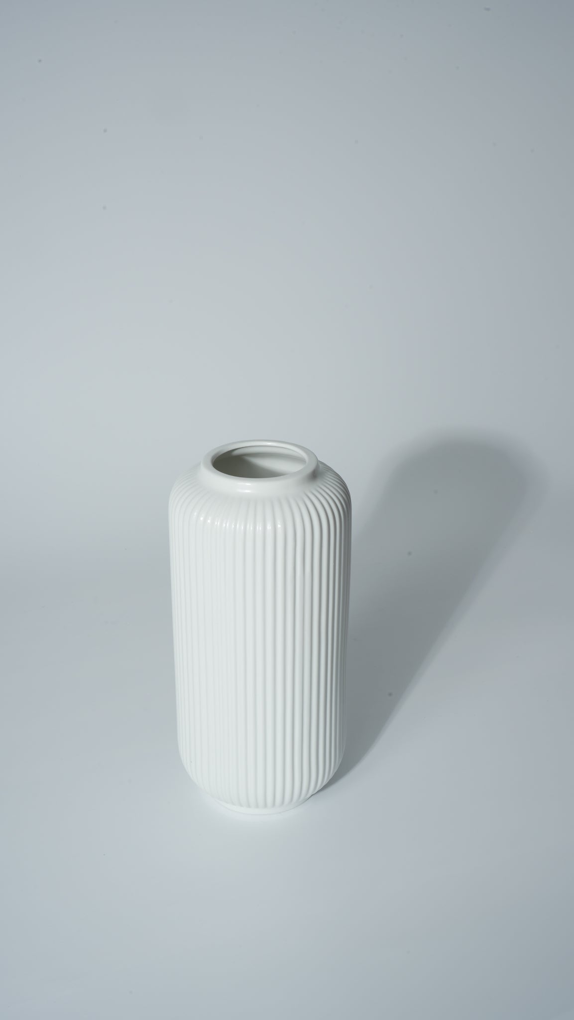 Matte White Ceramic T-Shaped Vase – Medium
