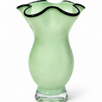 Rippled Glow Glass Vase (Green)