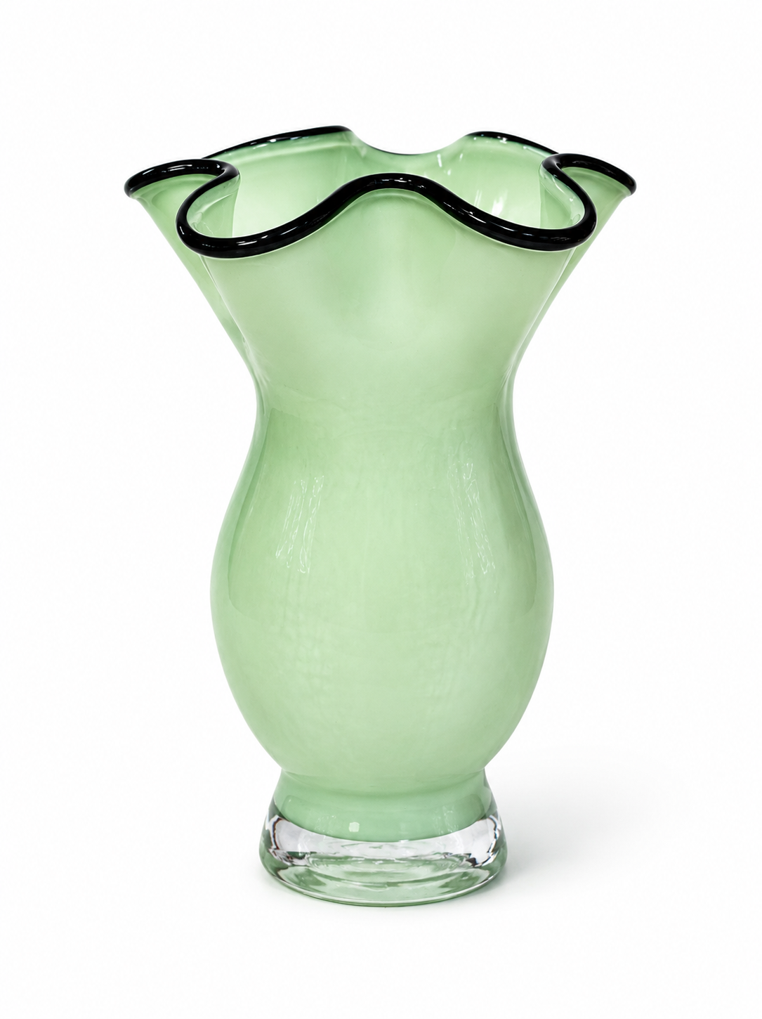 Rippled Glow Glass Vase (Green)