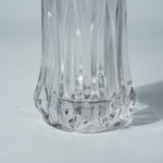 Clear Glass Vase with Feather Tail Design