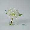 Clear Glass Vase with Faux Flower Arrangement