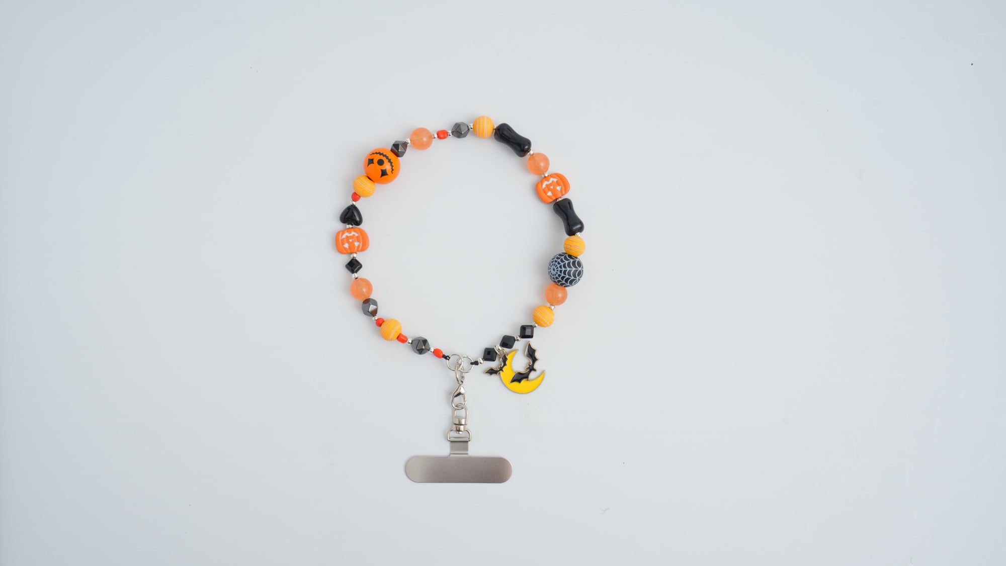 Grinning Pumpkin Multi-Gem Phone Charm