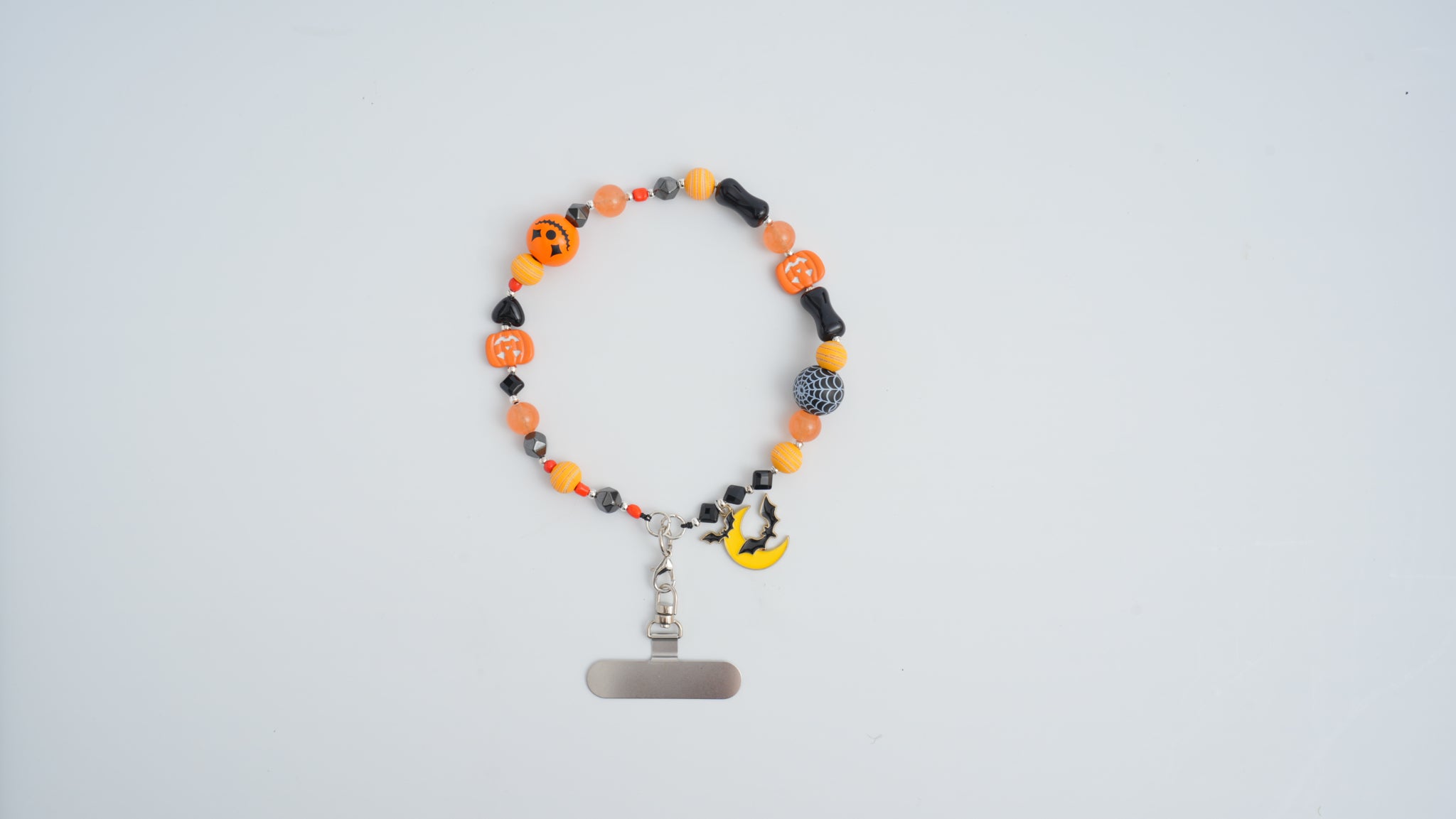 Grinning Pumpkin Multi-Gem Phone Charm