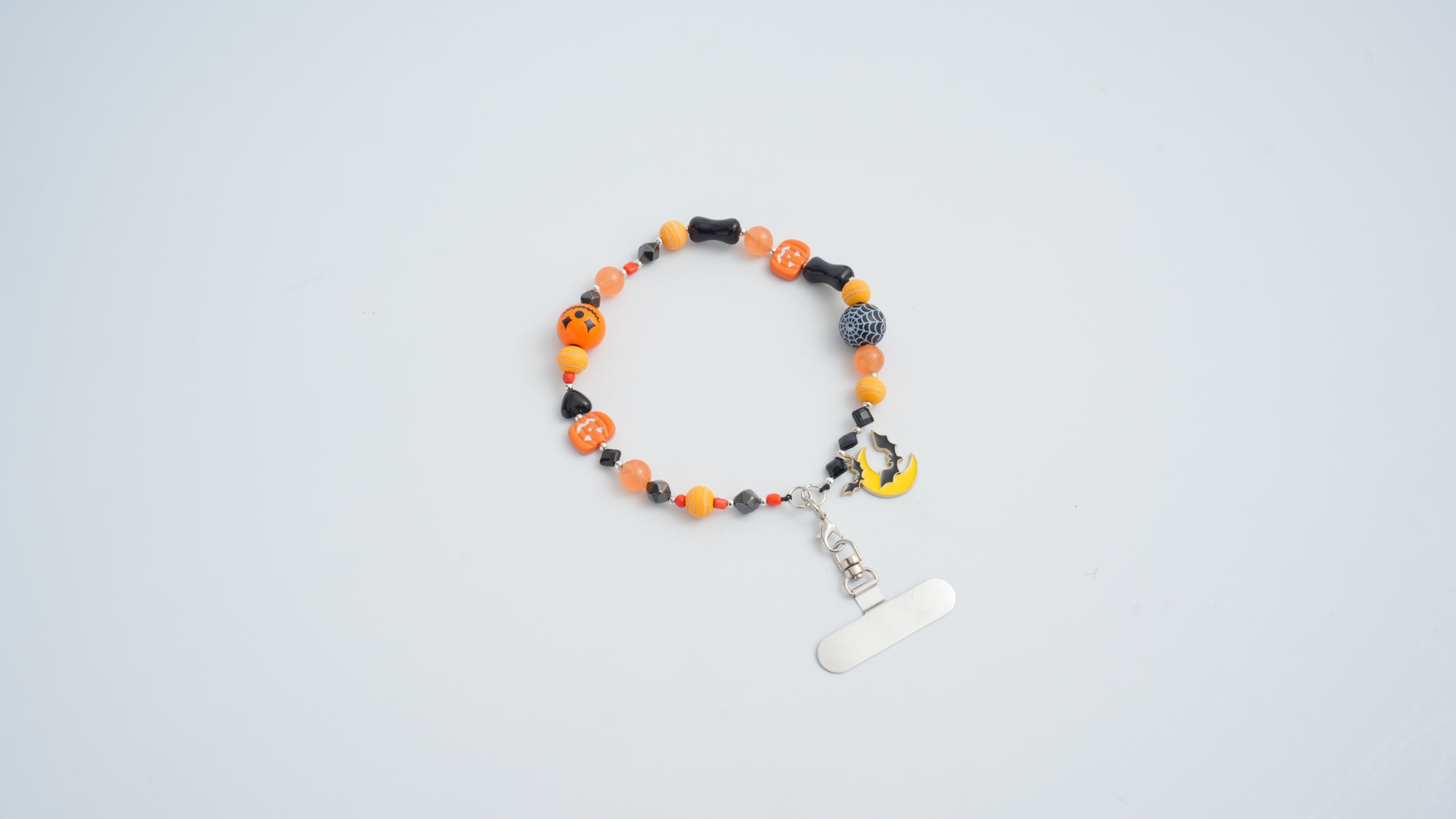 Grinning Pumpkin Multi-Gem Phone Charm