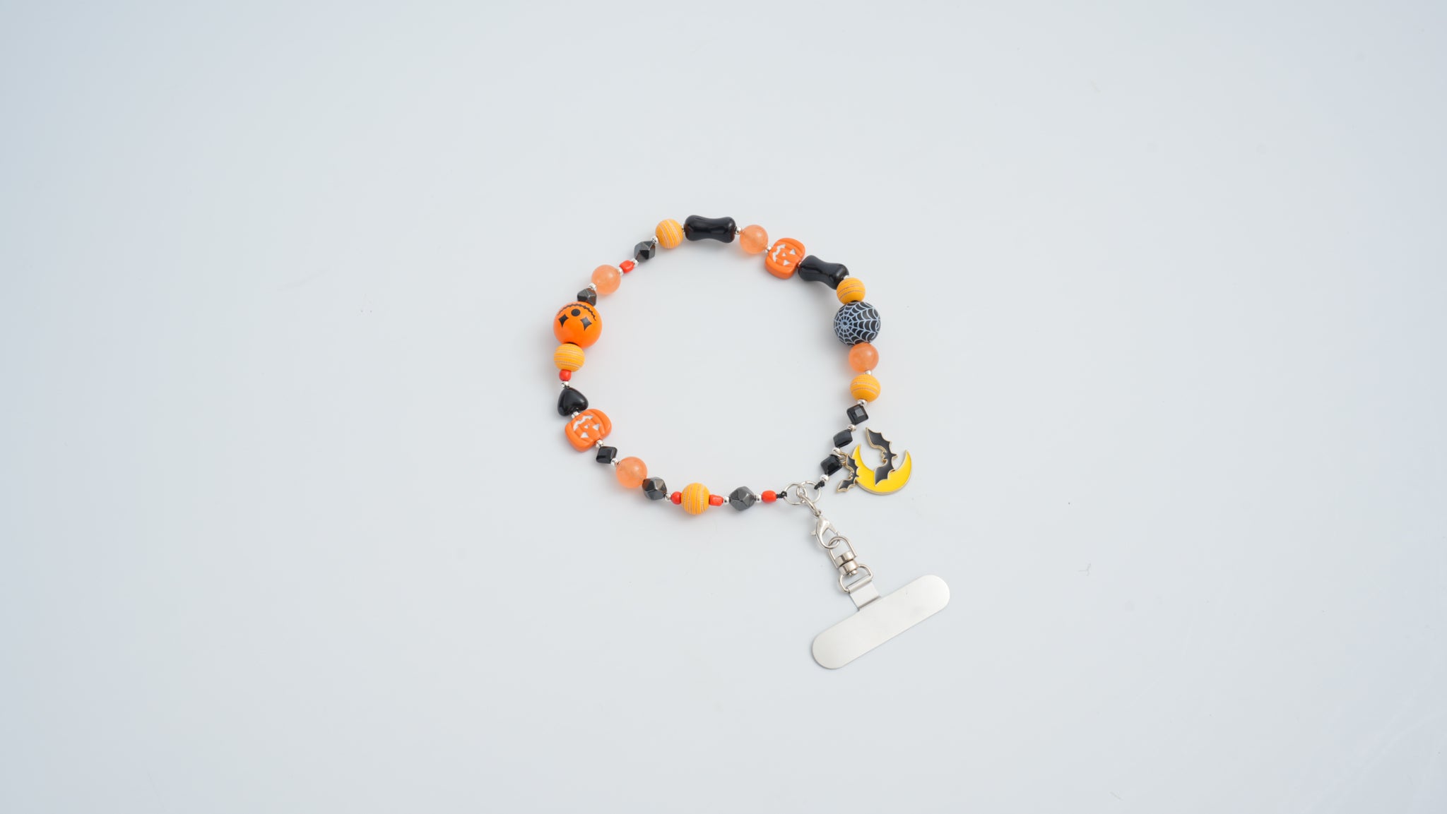 Grinning Pumpkin Multi-Gem Phone Charm