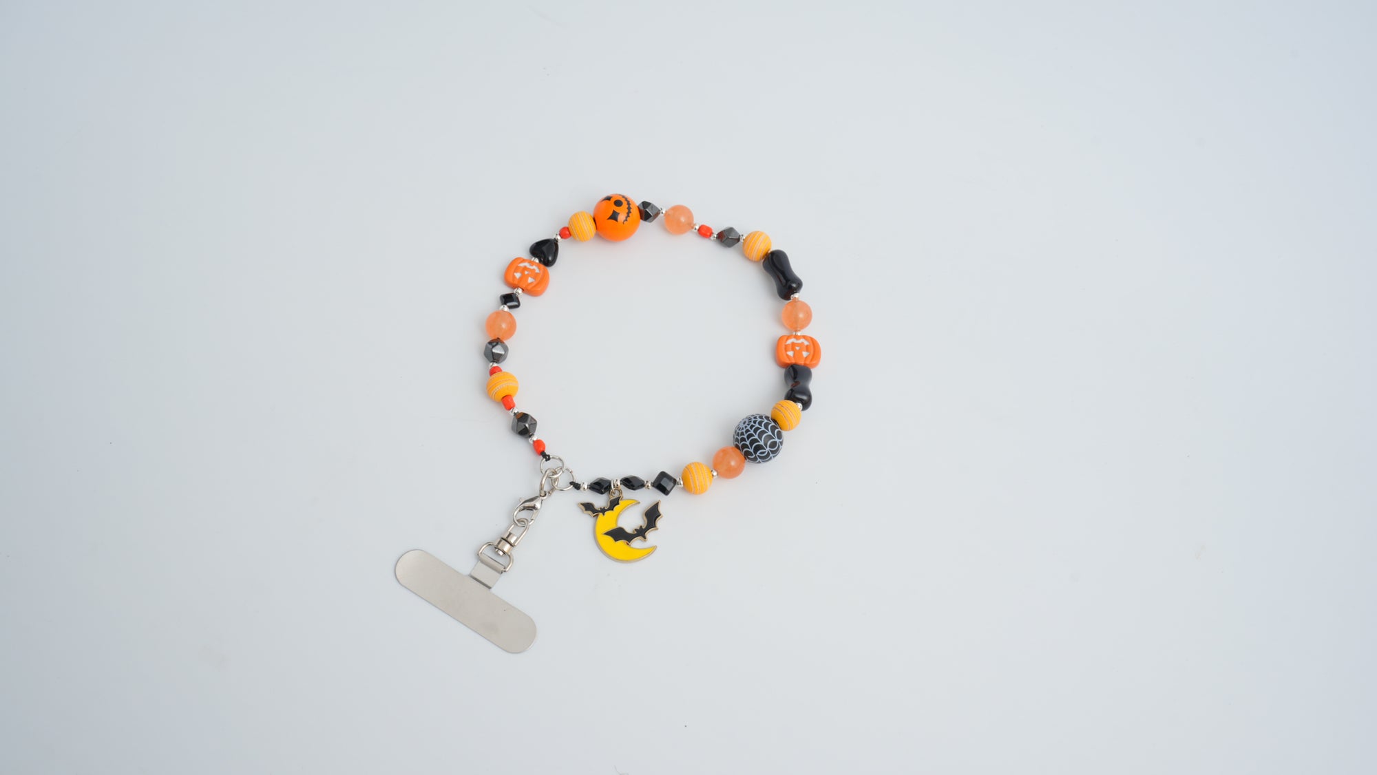 Grinning Pumpkin Multi-Gem Phone Charm