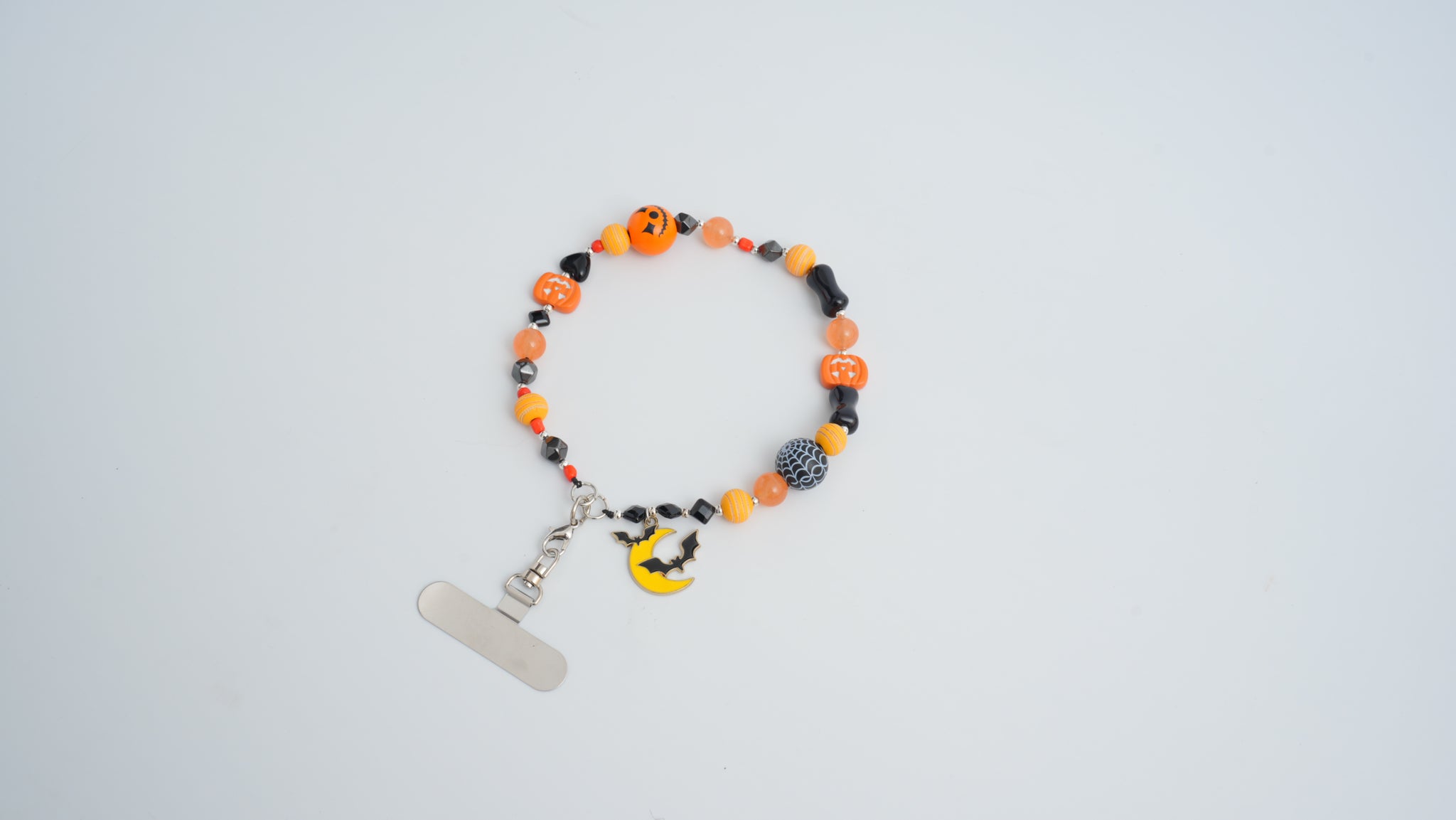 Grinning Pumpkin Multi-Gem Phone Charm