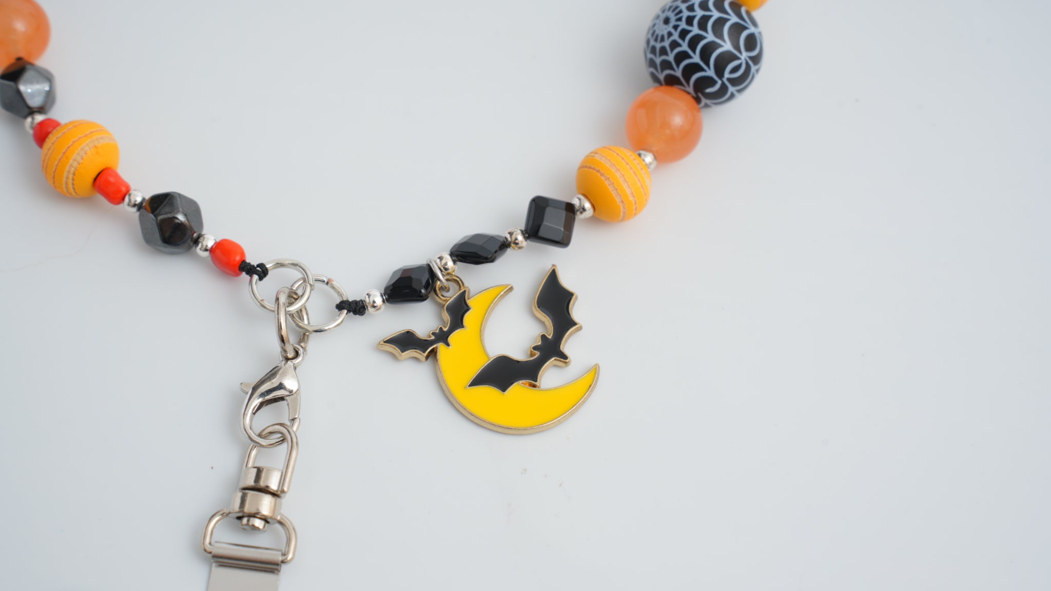 Grinning Pumpkin Multi-Gem Phone Charm