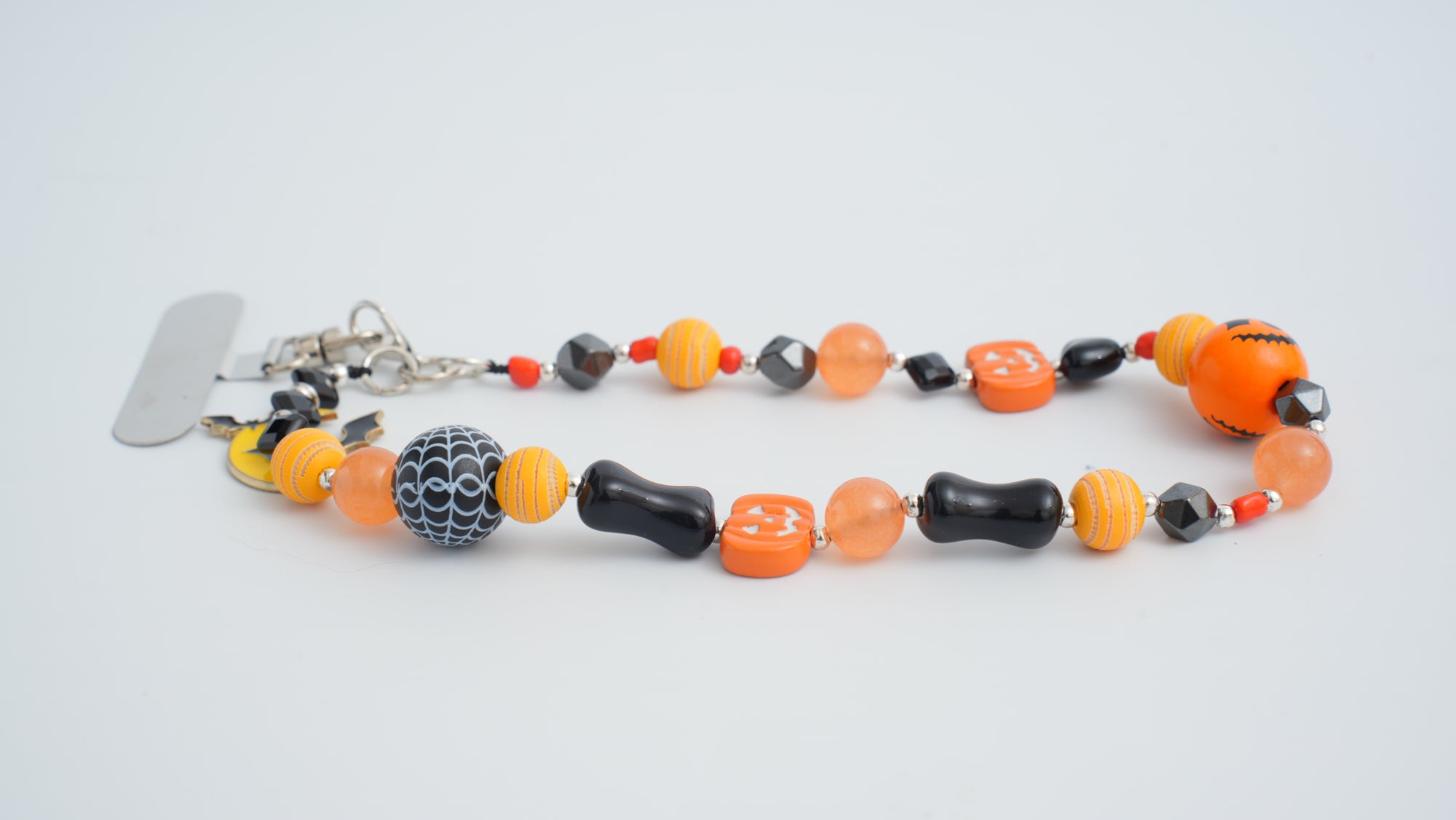 Grinning Pumpkin Multi-Gem Phone Charm