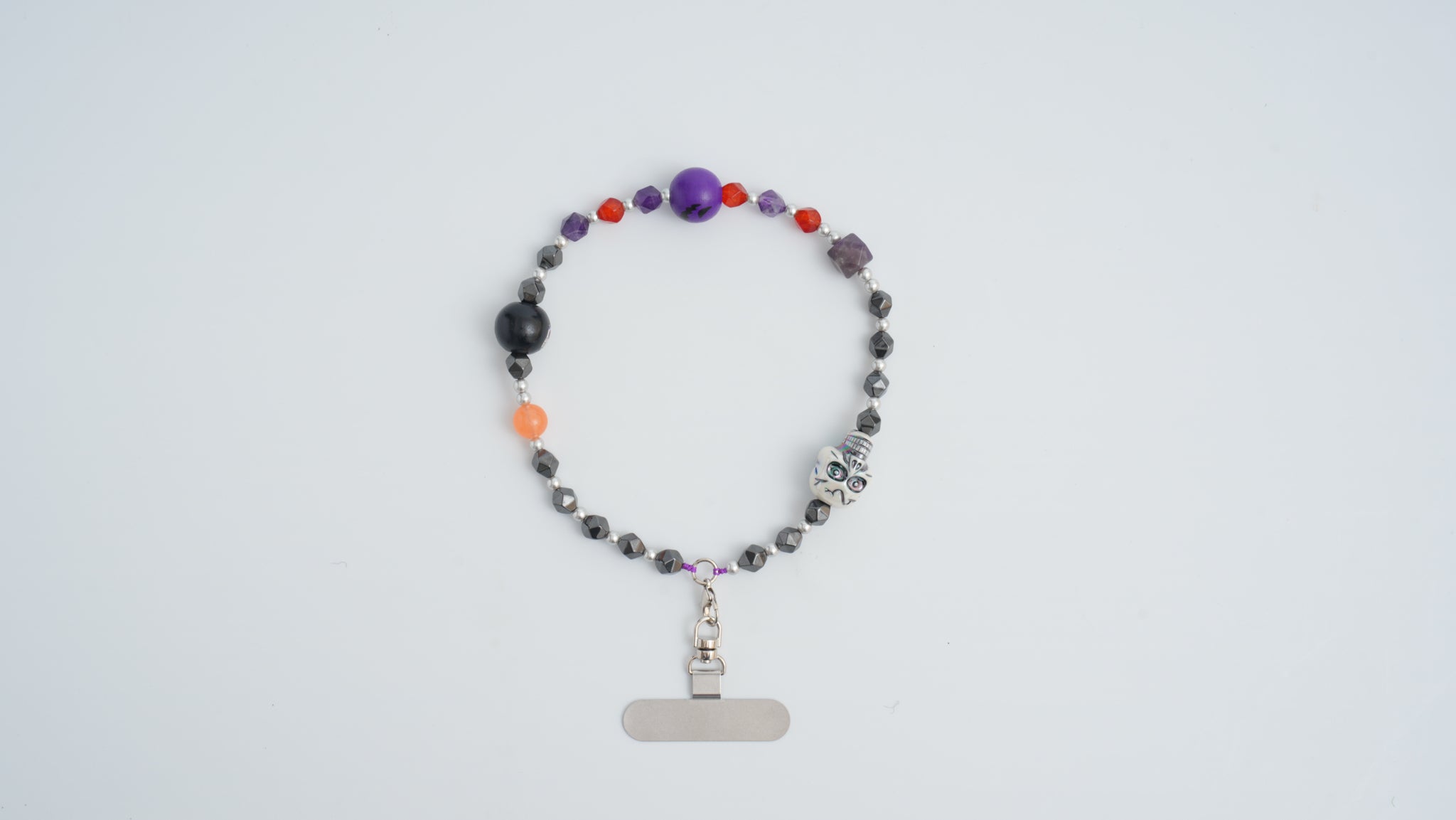 Rock Skull Multi-Gem Phone Charm