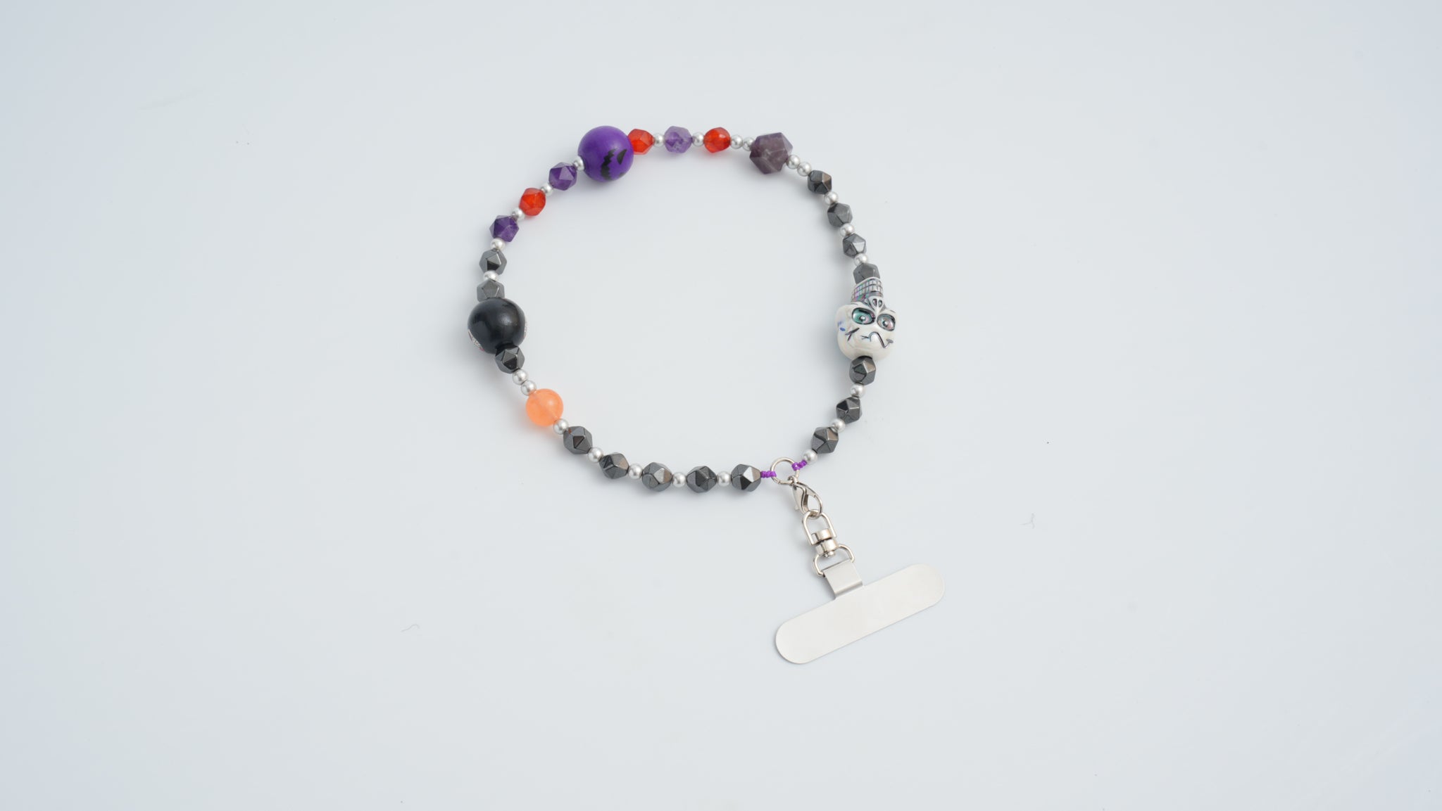 Rock Skull Multi-Gem Phone Charm