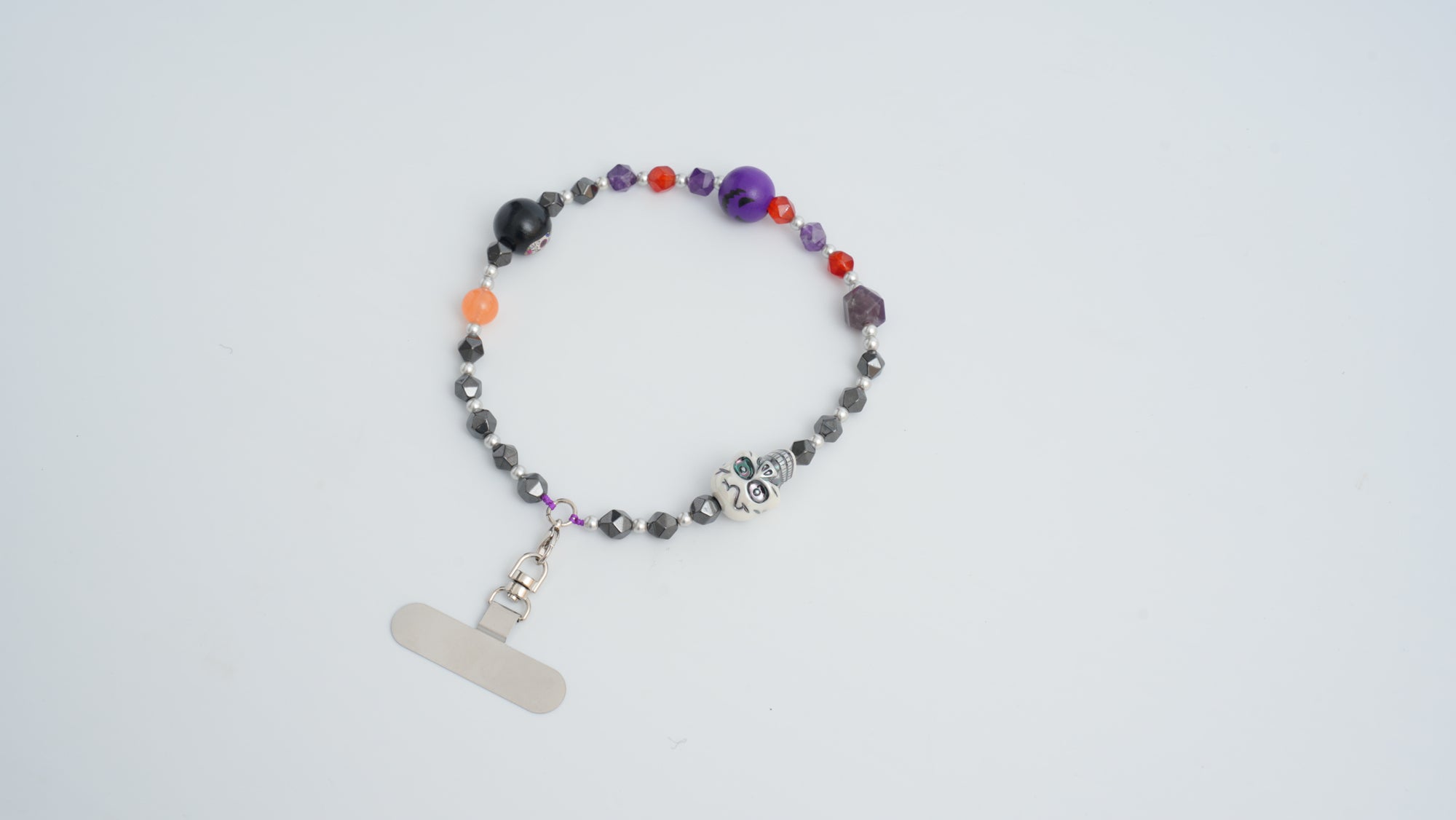 Rock Skull Multi-Gem Phone Charm