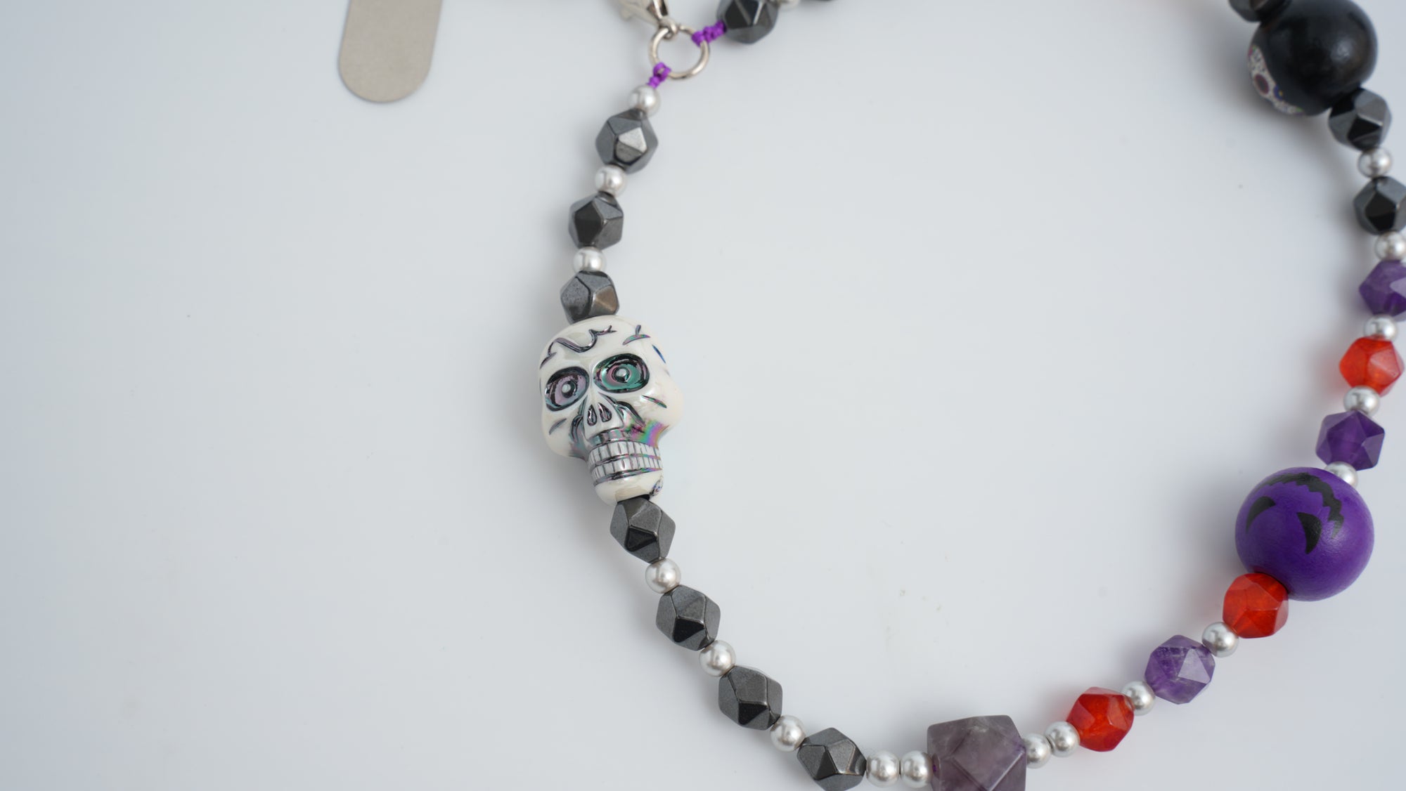 Rock Skull Multi-Gem Phone Charm