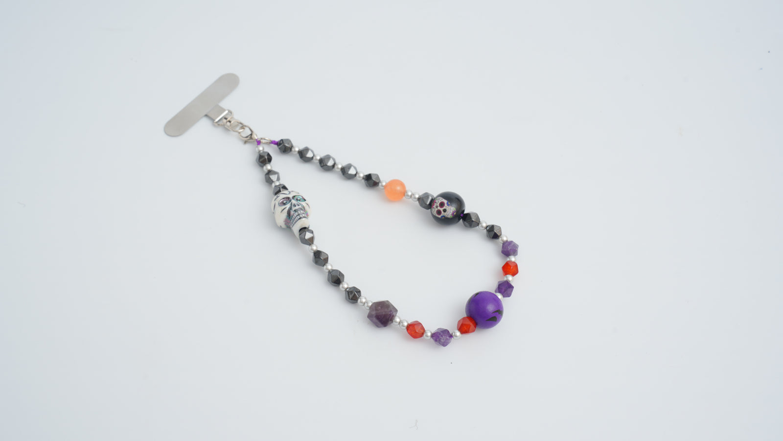 Rock Skull Multi-Gem Phone Charm