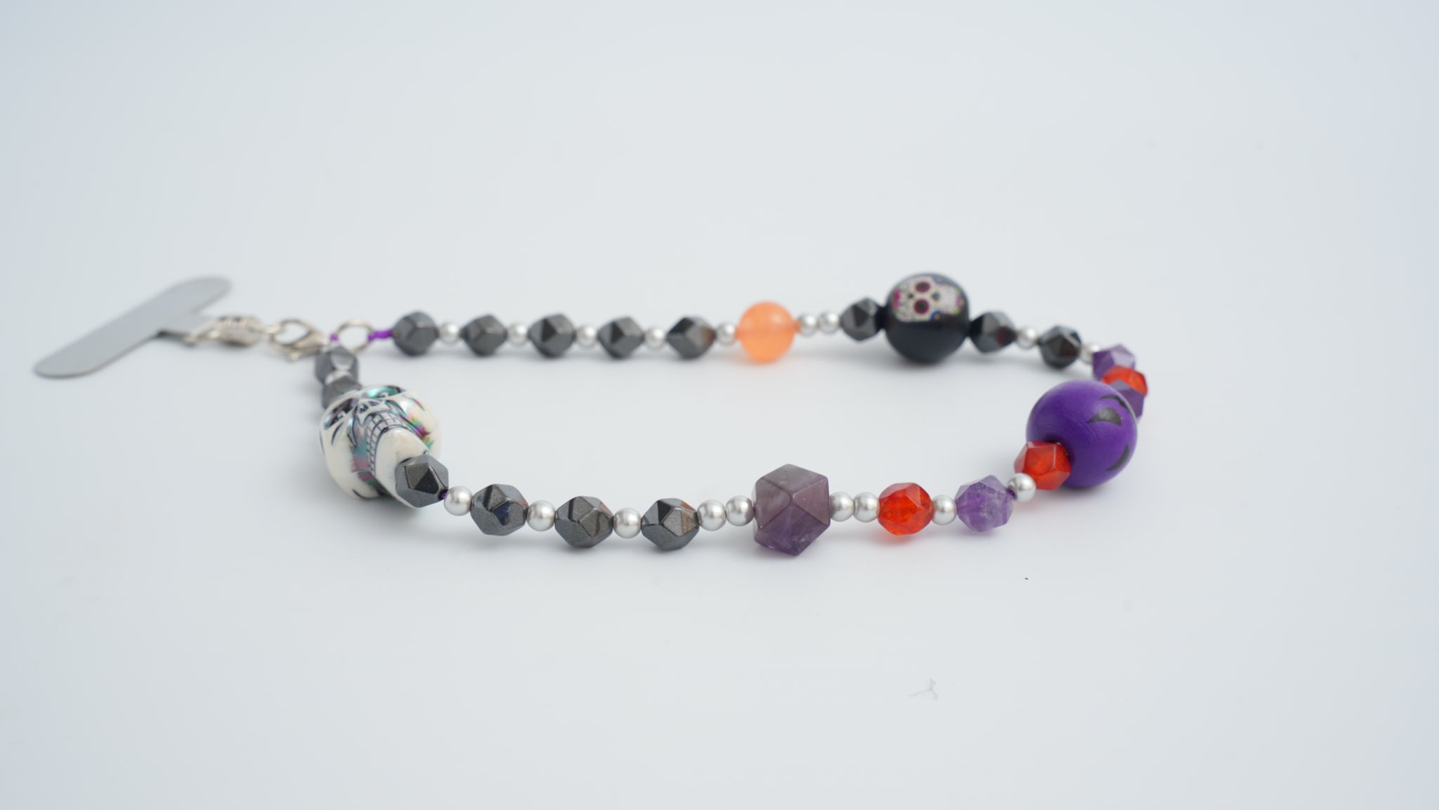 Rock Skull Multi-Gem Phone Charm