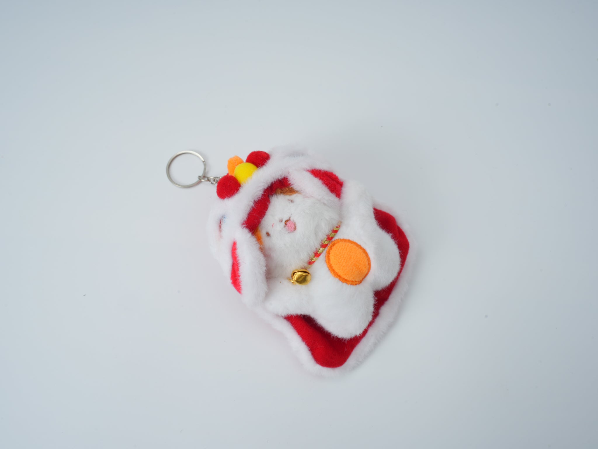 Plush Lion Dance Cat Charm