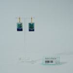Teal Square Kiln-Glazed Ceramic Earrings