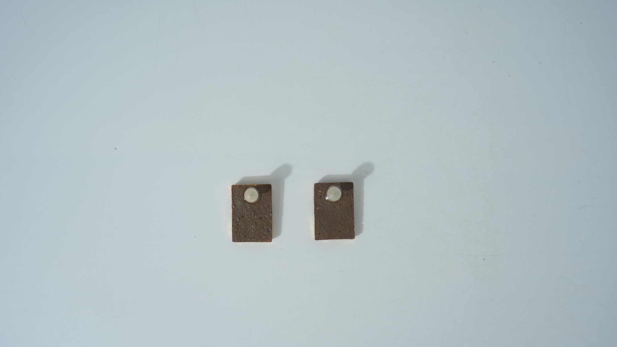 Teal & Gold Half-Glazed Square Ceramic Studs