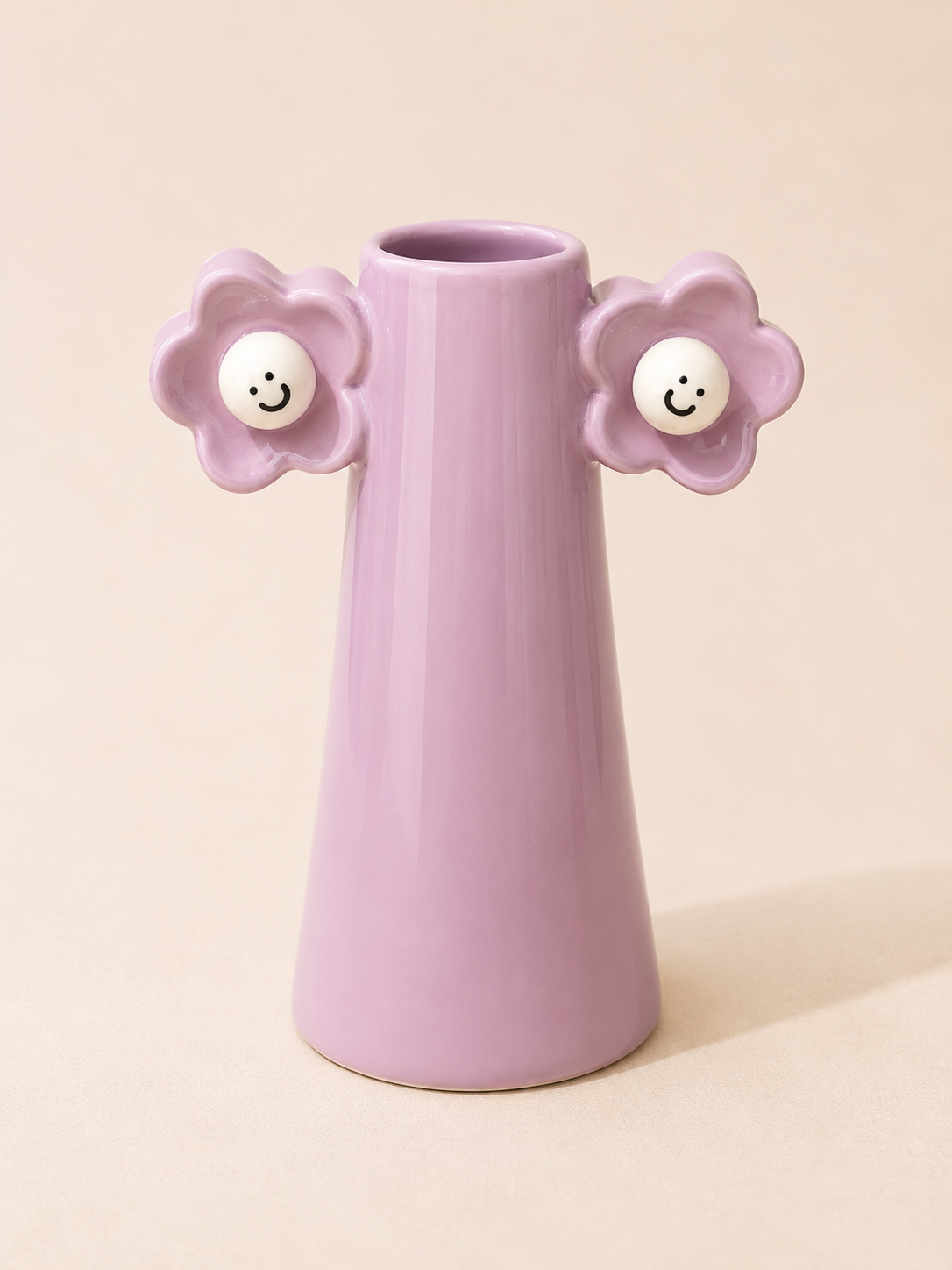 Purple Smiling Flower Vase – Large