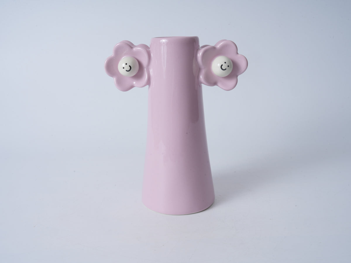 Purple Smiling Flower Vase – Large