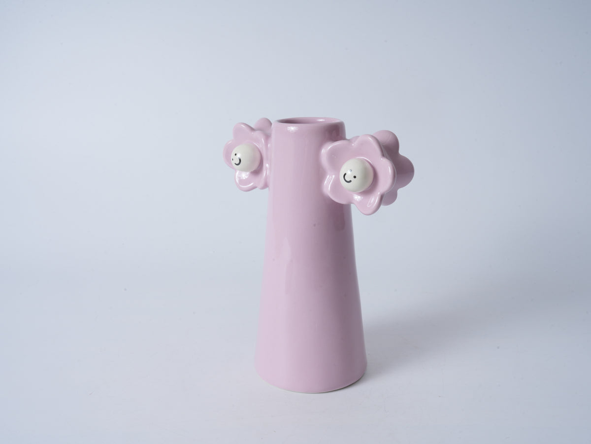 Purple Smiling Flower Vase – Large